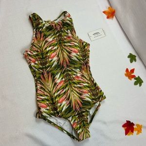 Jantzen Jungle Palm One Piece Swimsuit Size 8